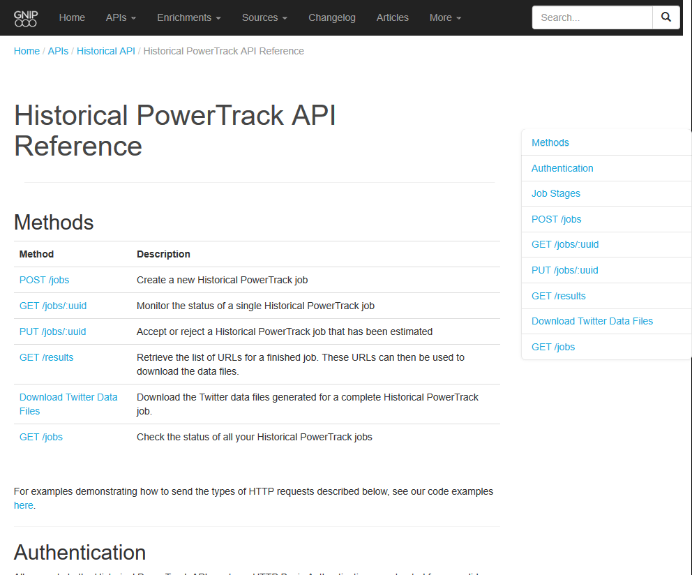 historical power track API