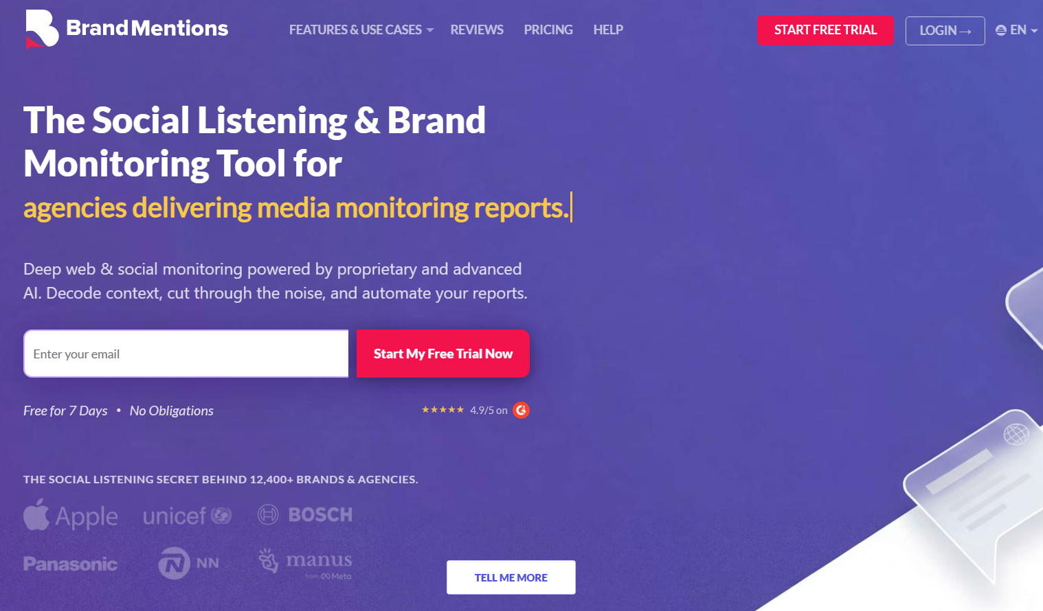 BrandMentions main page