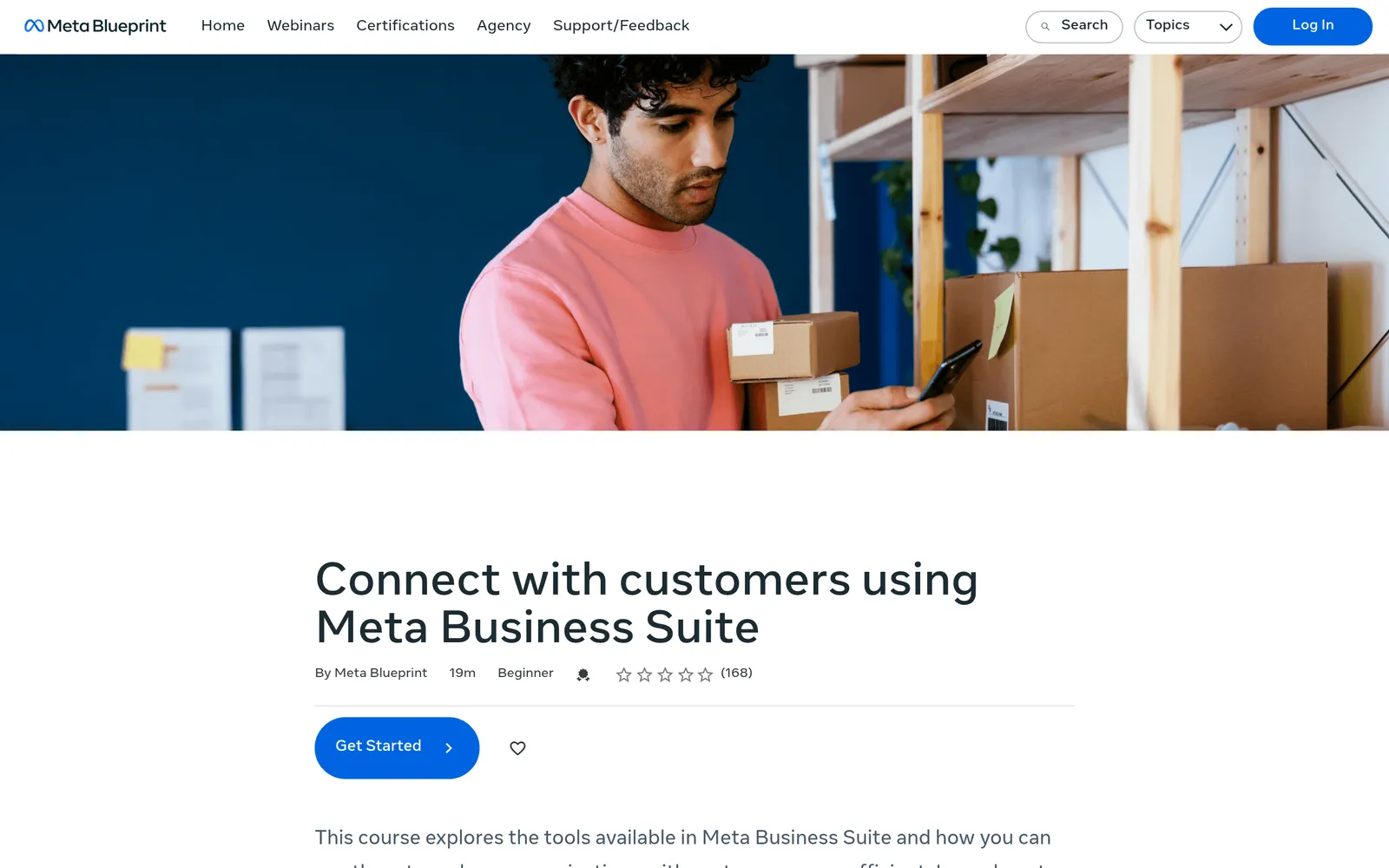 Screenshot of the Meta Business Suite website homepage