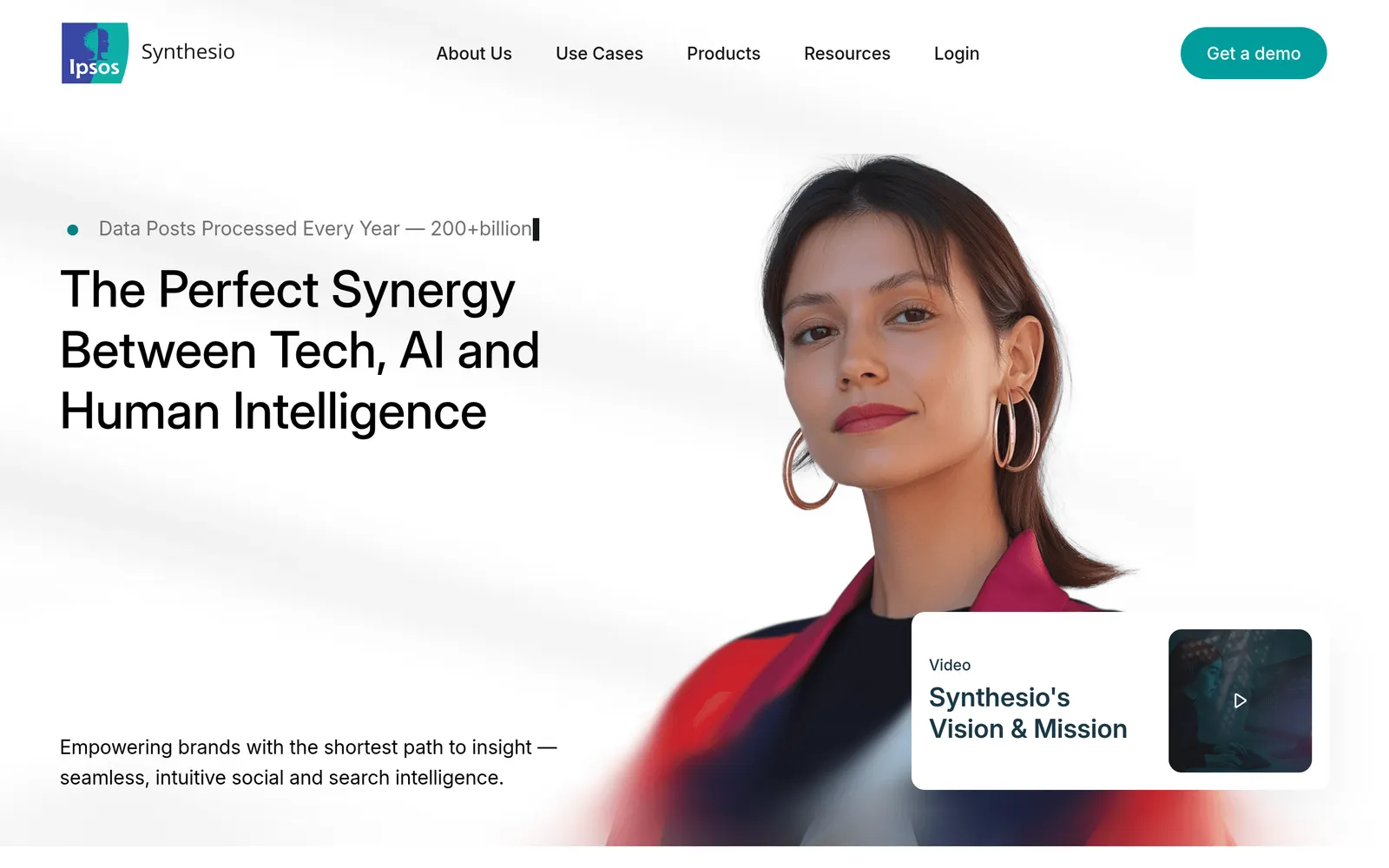 Screenshot of the Synthesio website page