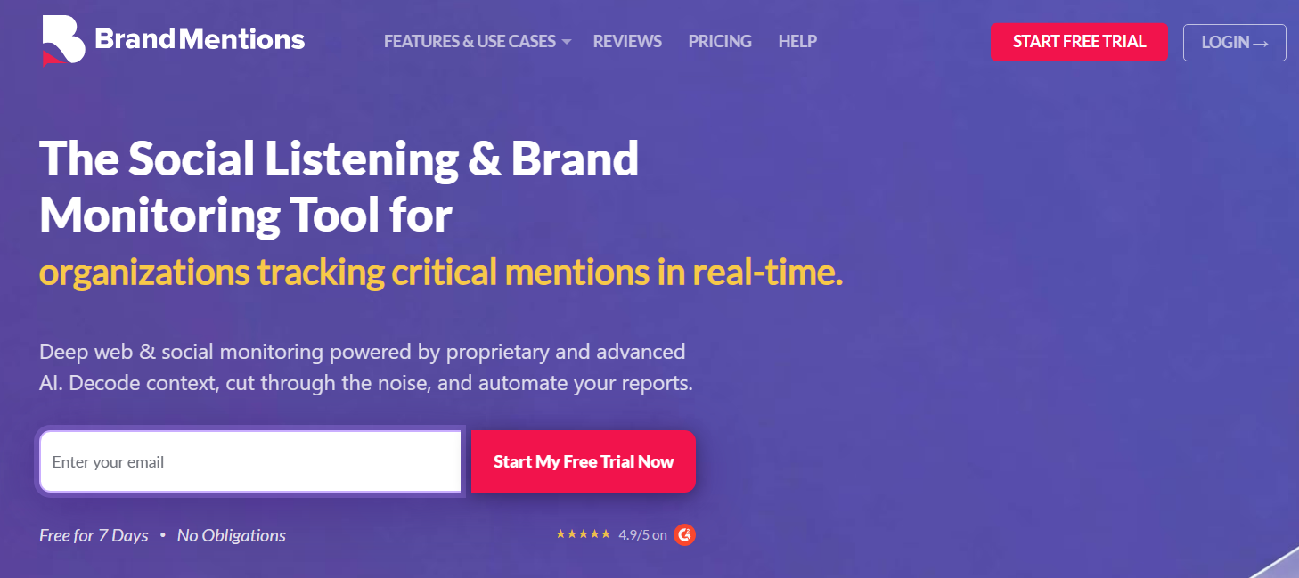 screenshot of BrandMentions