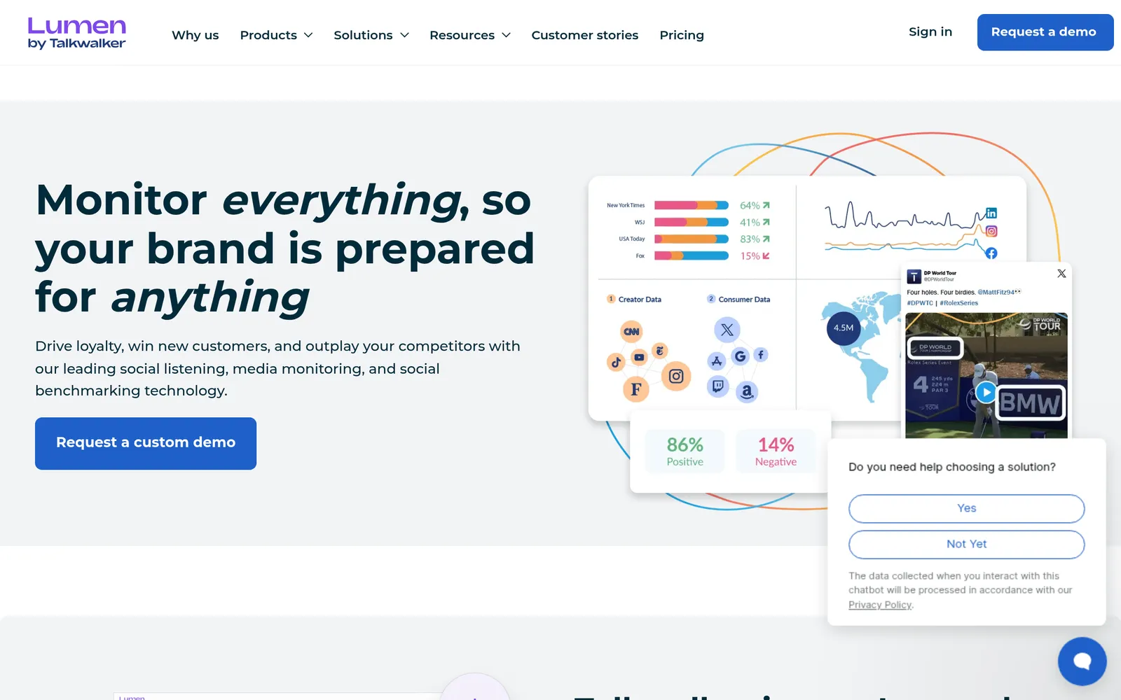 Screenshot of the Talkwalker vs Brandwatch website page