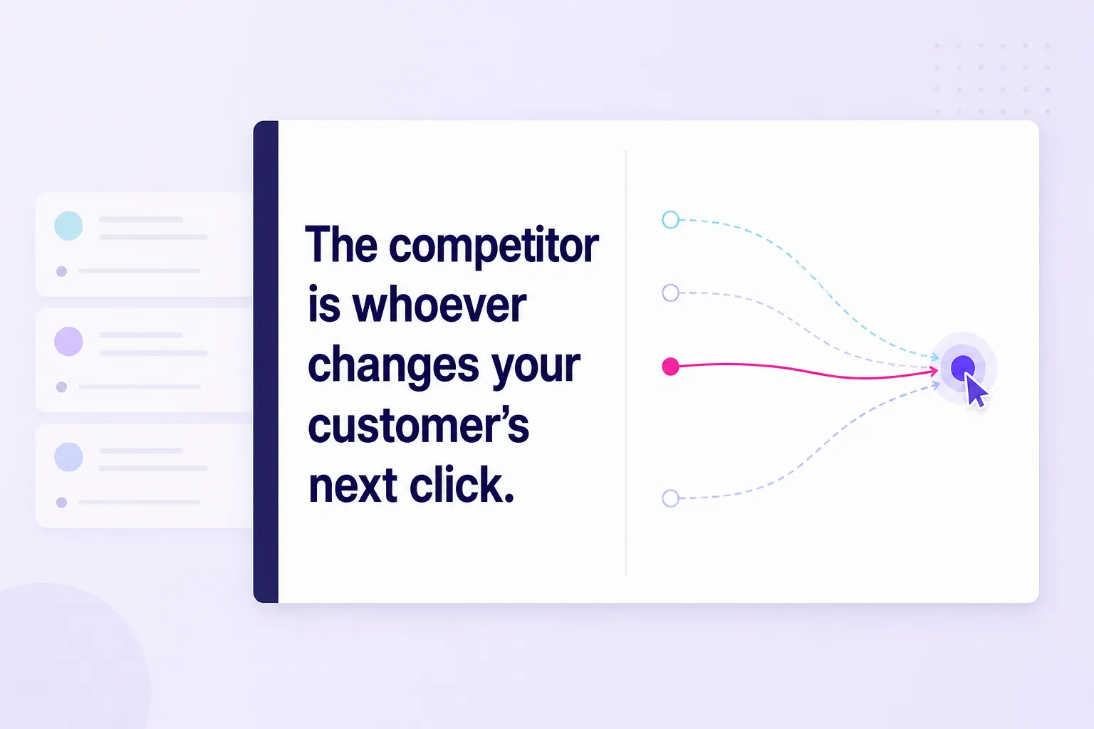 Competitive analysis quote about the rival changing the customer's next click